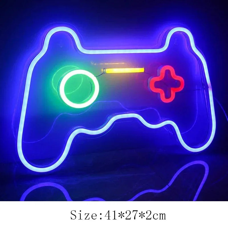 a video game controller with neon lights on it