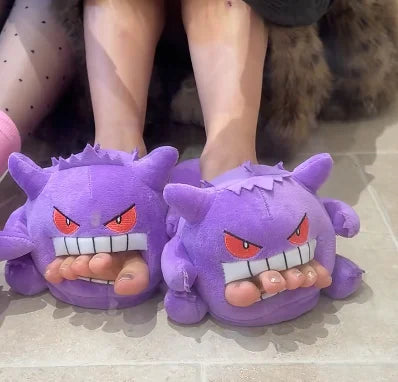 Gengar Slippers - Tongue Out Design, Soft Sole Cozy Indoor Slippers
