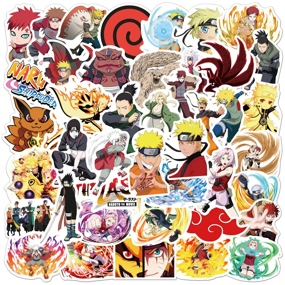 50-100PCS Naruto Anime Stickers – Waterproof Vinyl Decals for Laptops, Water Bottles, Skateboards & More