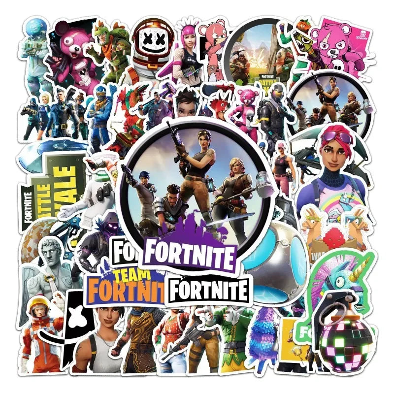 50PCS Fortnite Character & Graffiti Stickers – Waterproof Vinyl Decals for Laptops, Water Bottles, Skateboards & More