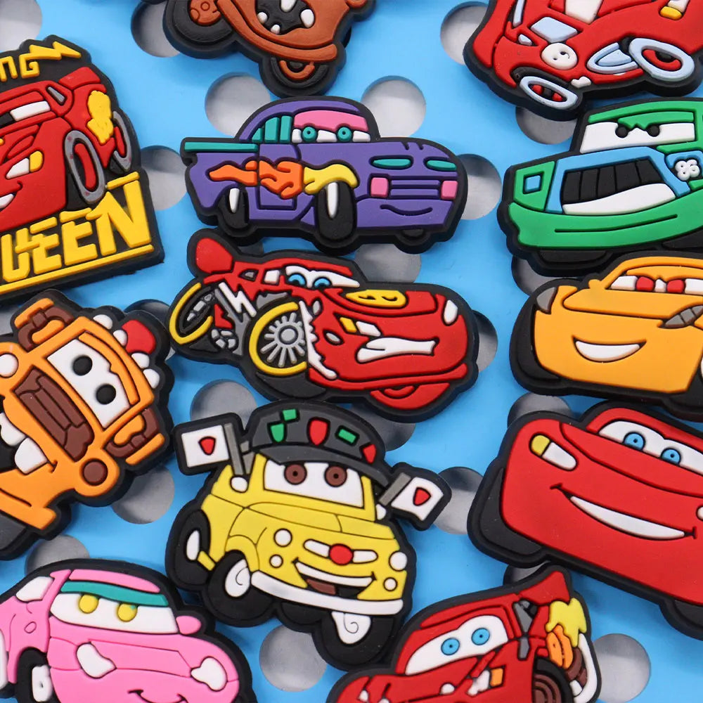 Lightning McQueen Flo Boys Favorite Sandals Shoe Buckle Charms Cars Decorations Gift