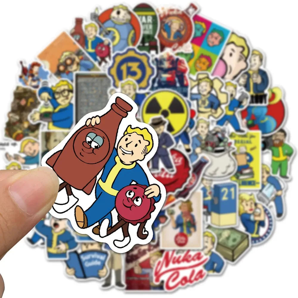 10/30/50PCS Vault-Tec Radiation Stickers – Waterproof Fallout-Themed Decals for Laptops, Water Bottles, Cars & More