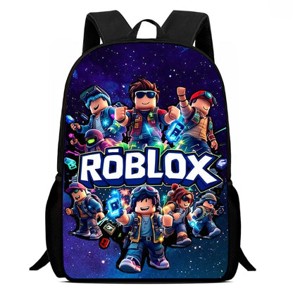 Roblox 15-Inch Kids Backpack - Lightweight Cartoon Print with Adjustable Straps for Boys and Girls