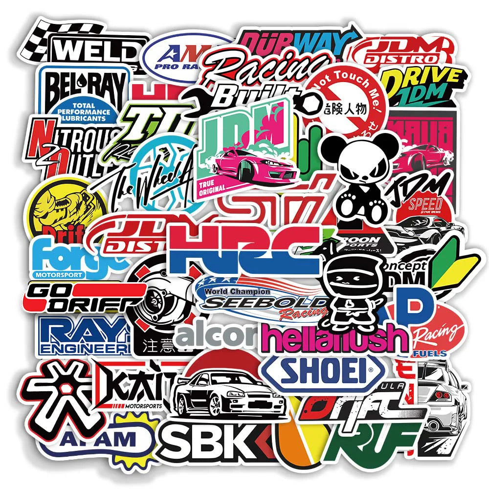 10/20/50/100 calcomanías geniales JDM para auto, motocicleta, scooter, bicicleta, patineta, laptop, graffiti, vinilo, bomba de calcomanías