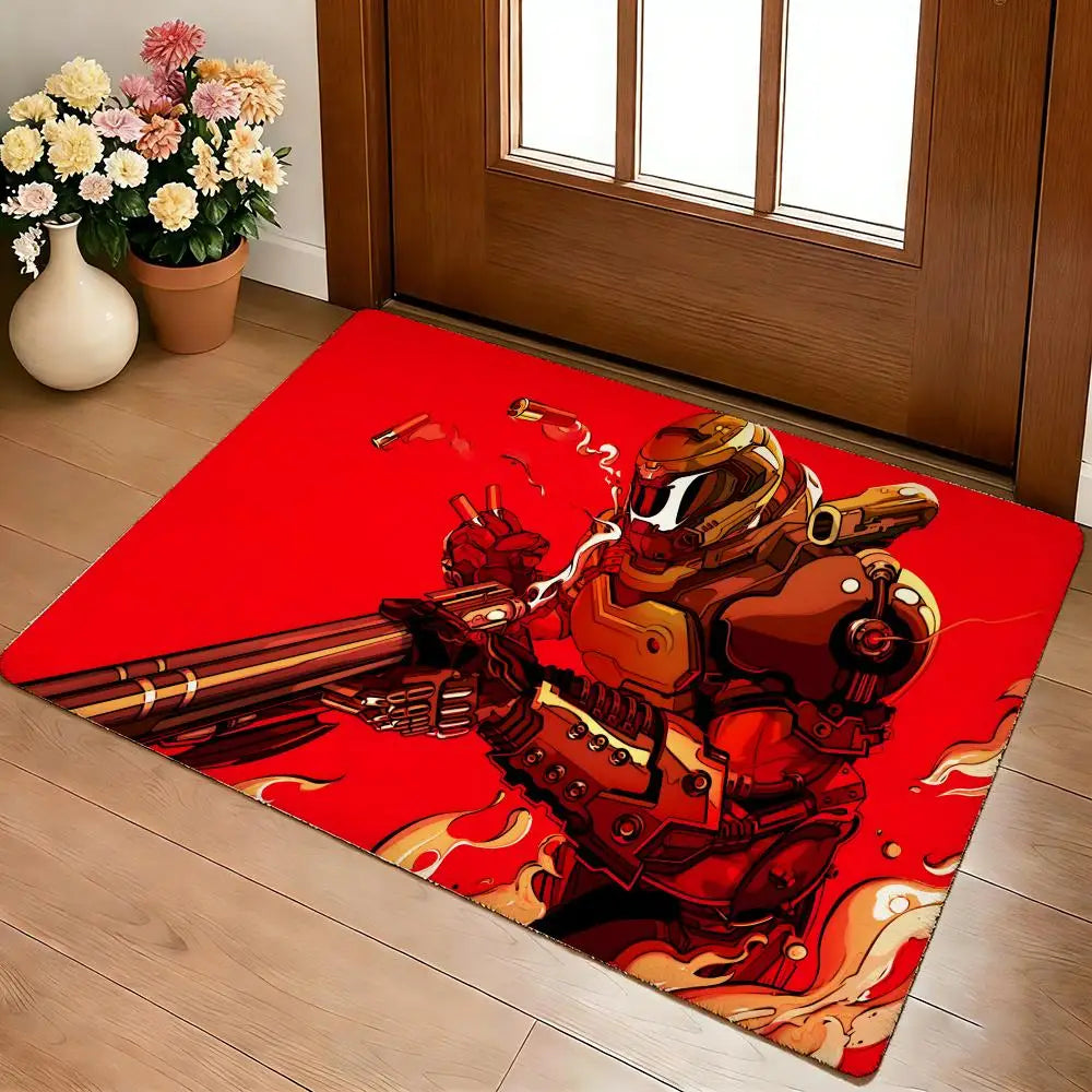 DOOM Battle Arena Gaming Rug - Flannel Non-Slip Floor Mat