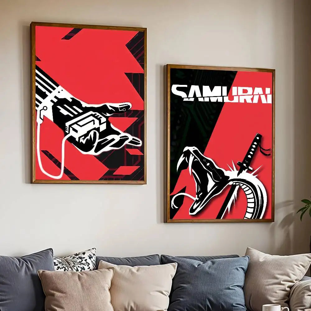 Band Samurai Cyberpunk Poster Print - Unframed Wall Art