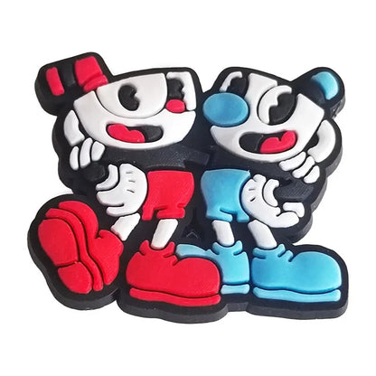 Cuphead Shoe Charms 12-Piece Set - Gaming Clog Charms for Shoes and Accessories