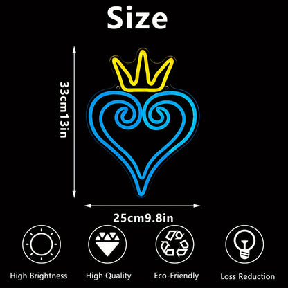 Kingdom Hearts LED Neon Sign - Anime Game Room Wall Decor