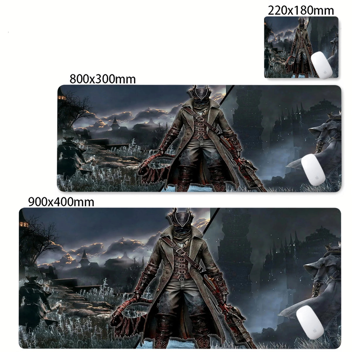 Bloodborne Extended Desk Mat - Natural Rubber Gaming Mouse Pad