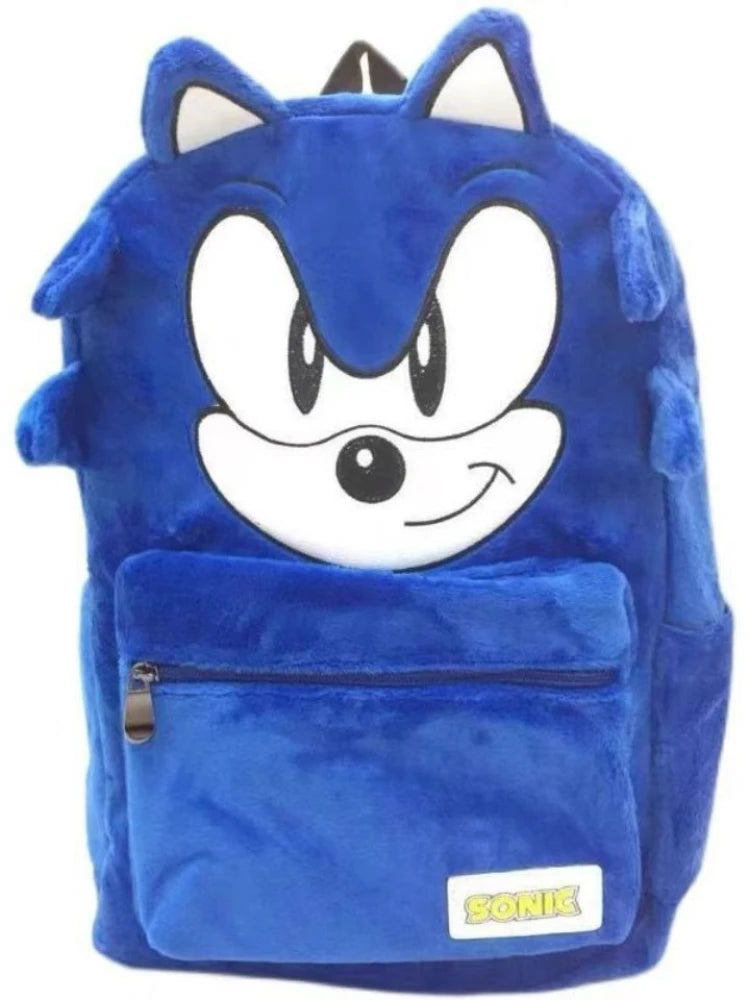 Sonic the Hedgehog Plush Backpack - Large Capacity Anime Schoolbag for Kids
