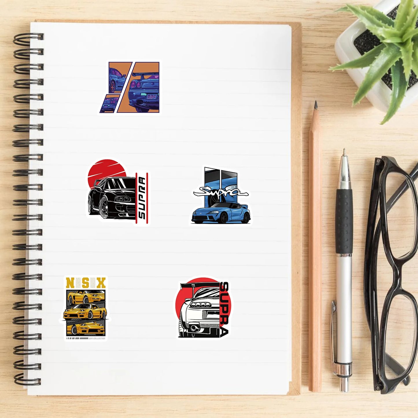 JDM Racing Sticker Pack – Waterproof Decals for Laptop, Skateboard & More