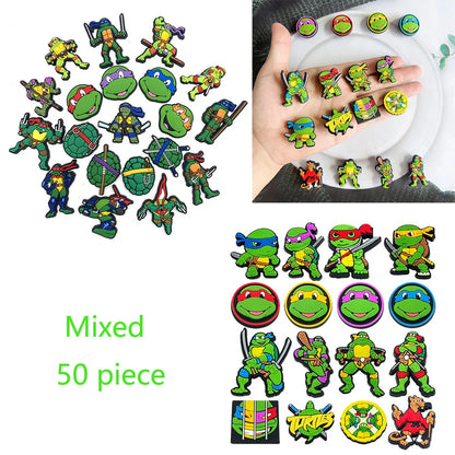 Teenage Mutant Ninja Turtles Shoe Charms - TMNT PVC Buckle Decorations for Shoes, Bracelets and Bags