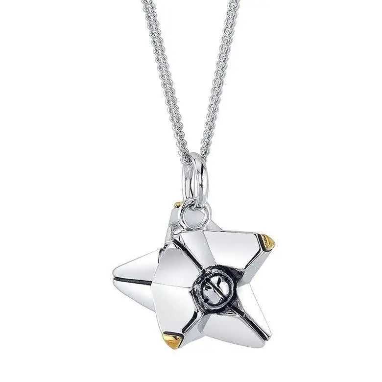 Destiny Ghost-Inspired Pendant Necklace - Rhinestone Detail