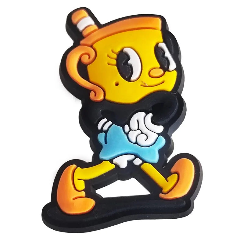 Cuphead Shoe Charms 12-Piece Set - Gaming Clog Charms for Shoes and Accessories