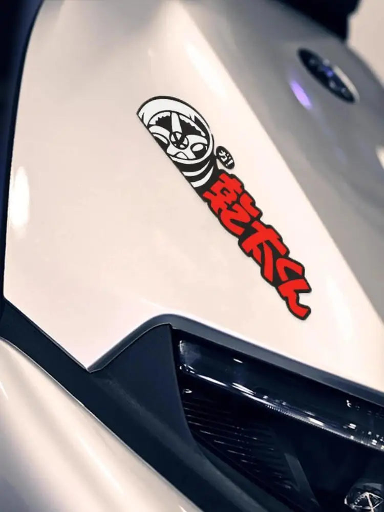 JDM Style Cartoon Vinyl Stickers 2-Pack - Waterproof Decals for Cars and Motorcycles