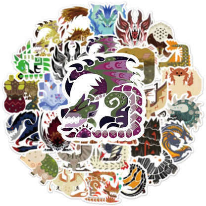 Monster Hunter World Sticker Pack - Waterproof PVC Gaming Stickers for Laptop, Skateboard, Guitar