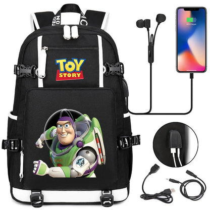 Buzz Lightyear Woody Schoolbag USB Charging Backpack - Gapo Goods Backpack 021