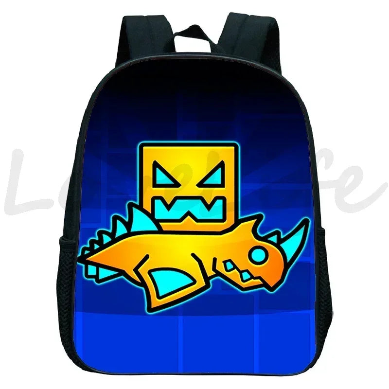 Geometry Dash Kids Backpack - Anime Cartoon School Bag for Boys and Girls