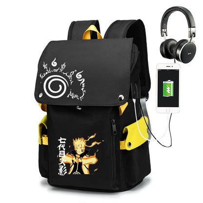 Naruto Large Capacity Anime Backpack - School, Laptop and Travel Bag