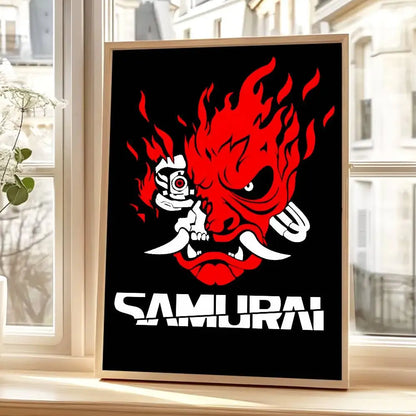 Band Samurai Cyberpunk Poster Print - Unframed Wall Art