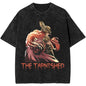 Black t-shirt with an anime-style warrior design and 'The Tarnished' text on a white background