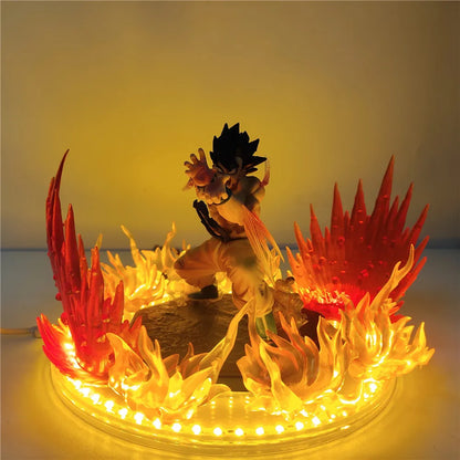 Dragon Ball Z's Son Goku Kamehameha Anime Figure, featuring a GK Super Saiyan with LED Light