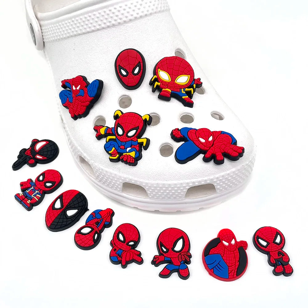 13-Piece superhero Spider Croc Jibs Charms for Detachable Shoe Decoration