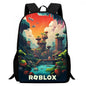 Roblox 15-Inch Kids Backpack - Lightweight Cartoon Print with Adjustable Straps for Boys and Girls