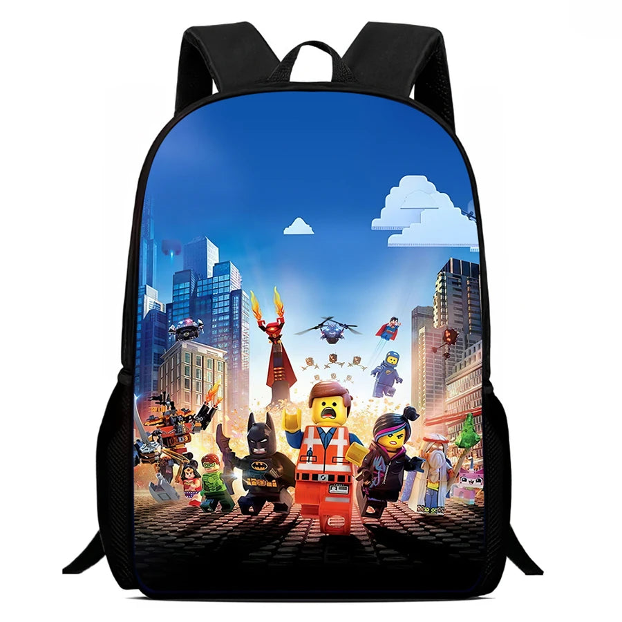 Roblox 15-Inch Kids Backpack - Lightweight Cartoon Print with Adjustable Straps for Boys and Girls