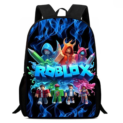 Roblox 15-Inch Kids Backpack - Lightweight Cartoon Print with Adjustable Straps for Boys and Girls