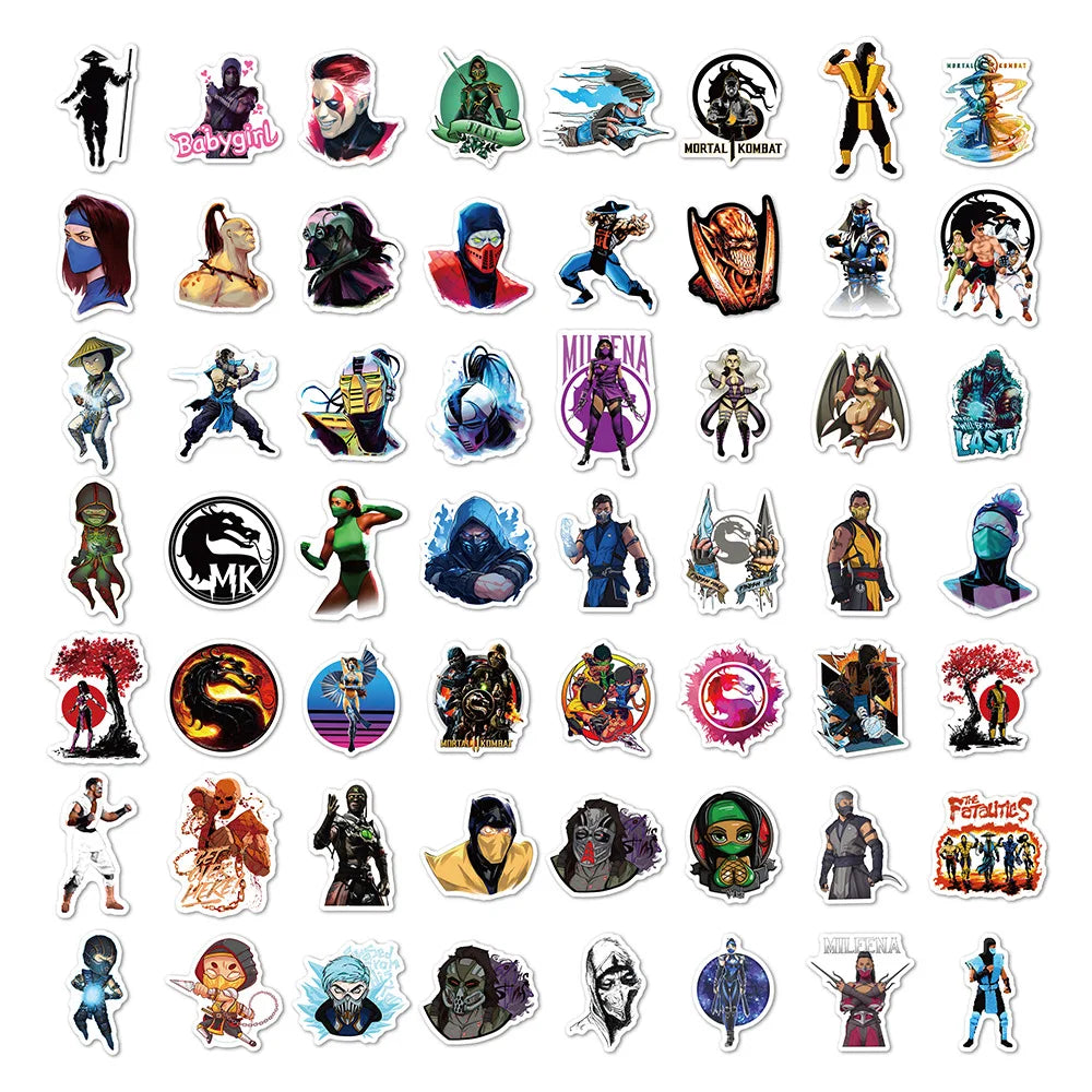 10/30/60PCS Mortal Kombat Stickers – Waterproof Vinyl Decals for Laptops, Water Bottles, Consoles & More