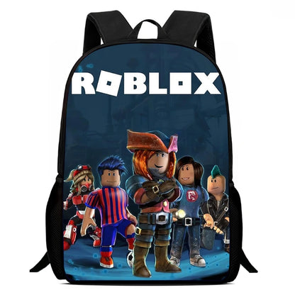 Roblox 15-Inch Kids Backpack - Lightweight Cartoon Print with Adjustable Straps for Boys and Girls