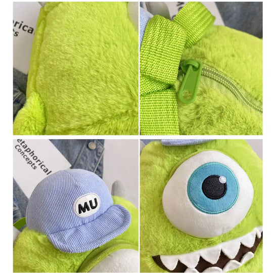 Monsters Mike Wazowski Plush Backpack Women Kawaii Crossbody Bags Cartoon Soft Stuffed Toys For Kids Birthday Gift