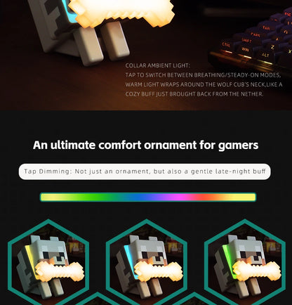 Wolf Dog 3D LED Night Light — Gaming Room & Desk Lamp