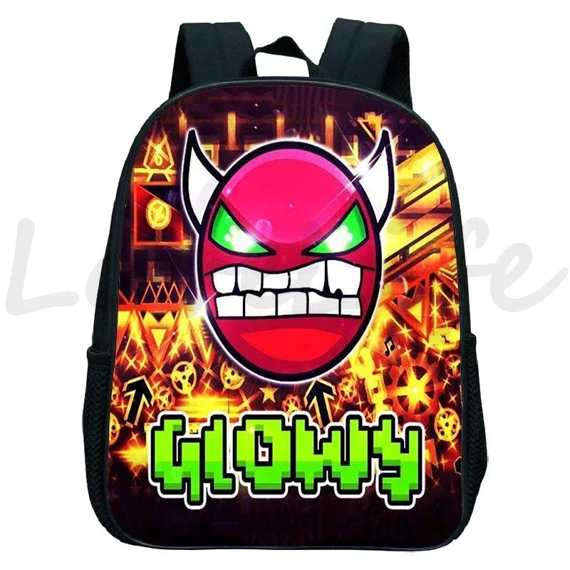 Geometry Dash Kids Backpack - Anime Cartoon School Bag for Boys and Girls