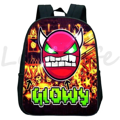 Geometry Dash Kids Backpack - Anime Cartoon School Bag for Boys and Girls