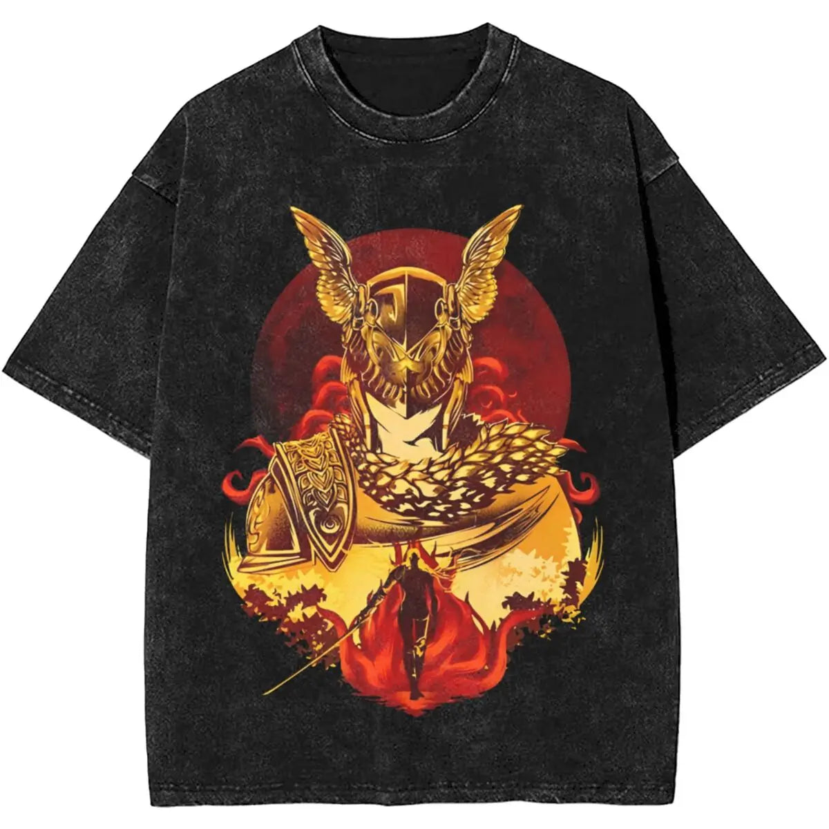 Malenia Blade of Miquella Washed Graphic T-Shirt - Oversized Elden Ring Streetwear Tee