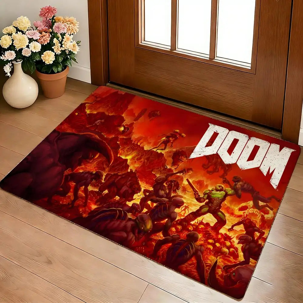 DOOM Battle Arena Gaming Rug - Flannel Non-Slip Floor Mat