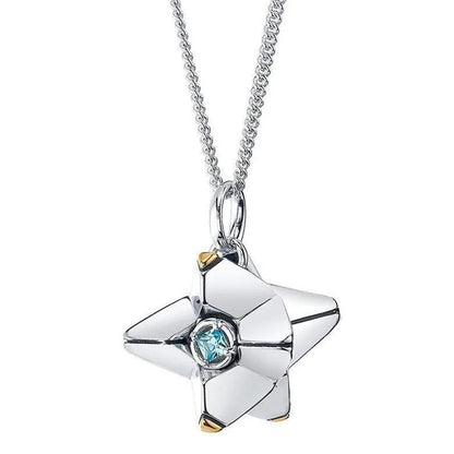 Destiny Ghost-Inspired Pendant Necklace - Rhinestone Detail