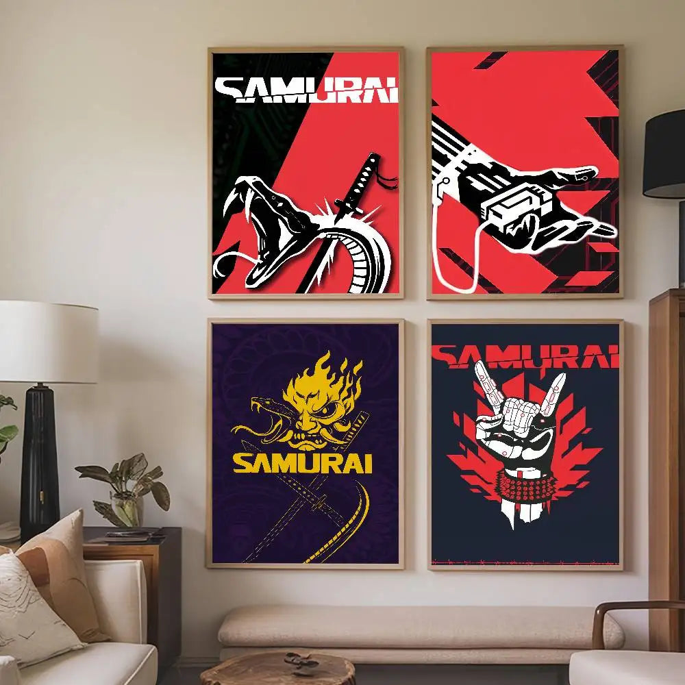 Band Samurai Cyberpunk Poster Print - Unframed Wall Art