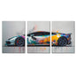 3-Piece Supercar Canvas Wall Art - Sports Car Poster Set for Boys Room