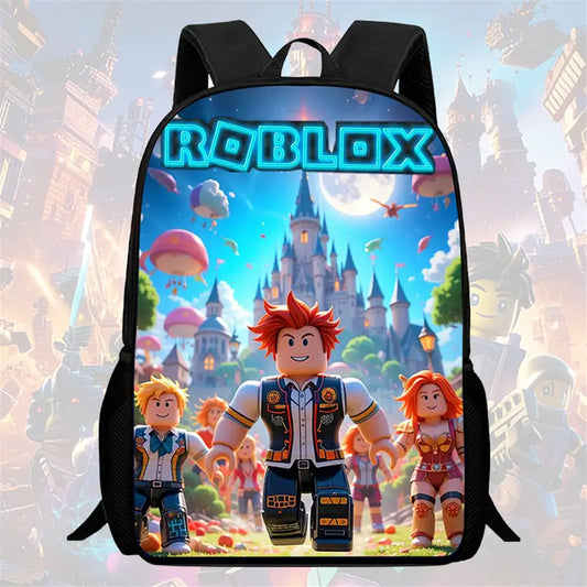 Roblox 15-Inch Kids Backpack - Lightweight Cartoon Print with Adjustable Straps for Boys and Girls