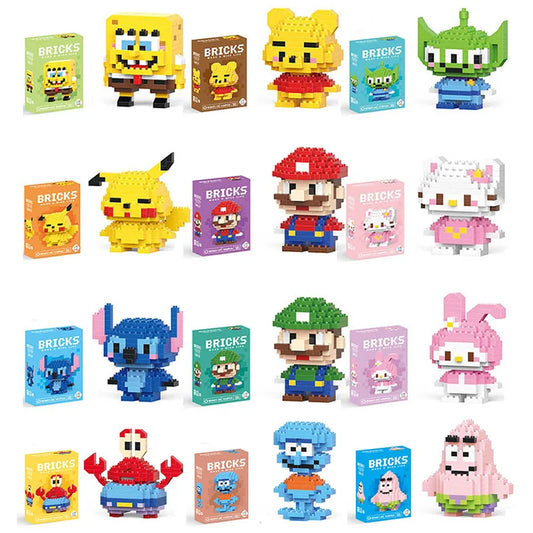 Building Block Toy: Small Particle Cartoon Character Model Construction and Assembly Toy for Children's Gifts