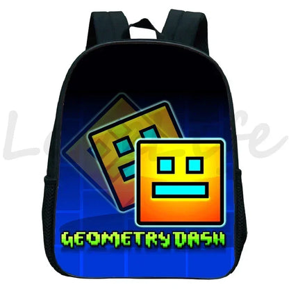 Geometry Dash Kids Backpack - Anime Cartoon School Bag for Boys and Girls