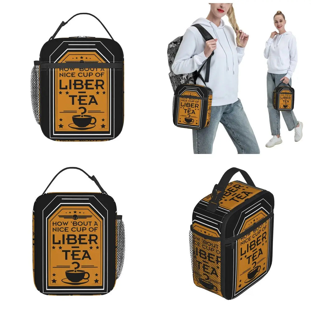 Liber-Tea Helldivers 2 Game Accessories: Insulated Lunch Bag for Travel, Food Storage Boxes, Portable Thermal Cooler, Bento Box