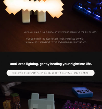 Wolf Dog 3D LED Night Light — Gaming Room & Desk Lamp