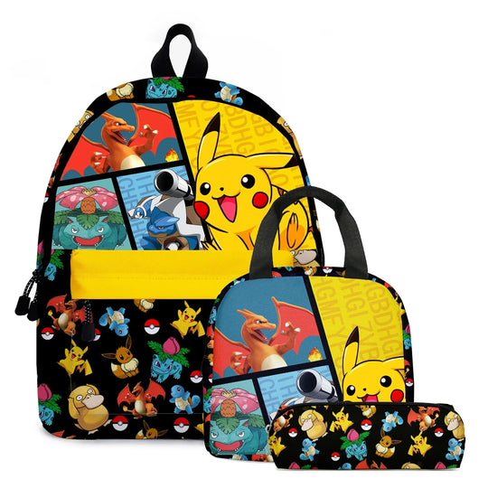 Pokémon Pikachu Backpack Student School Bag Pencil Case