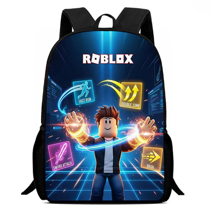 Roblox 15-Inch Kids Backpack - Lightweight Cartoon Print with Adjustable Straps for Boys and Girls