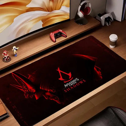 Assassins Creed Shadows Mouse Pad Keyboard Desk Mats, Rubber, Non-Slip Desk Mat XXL