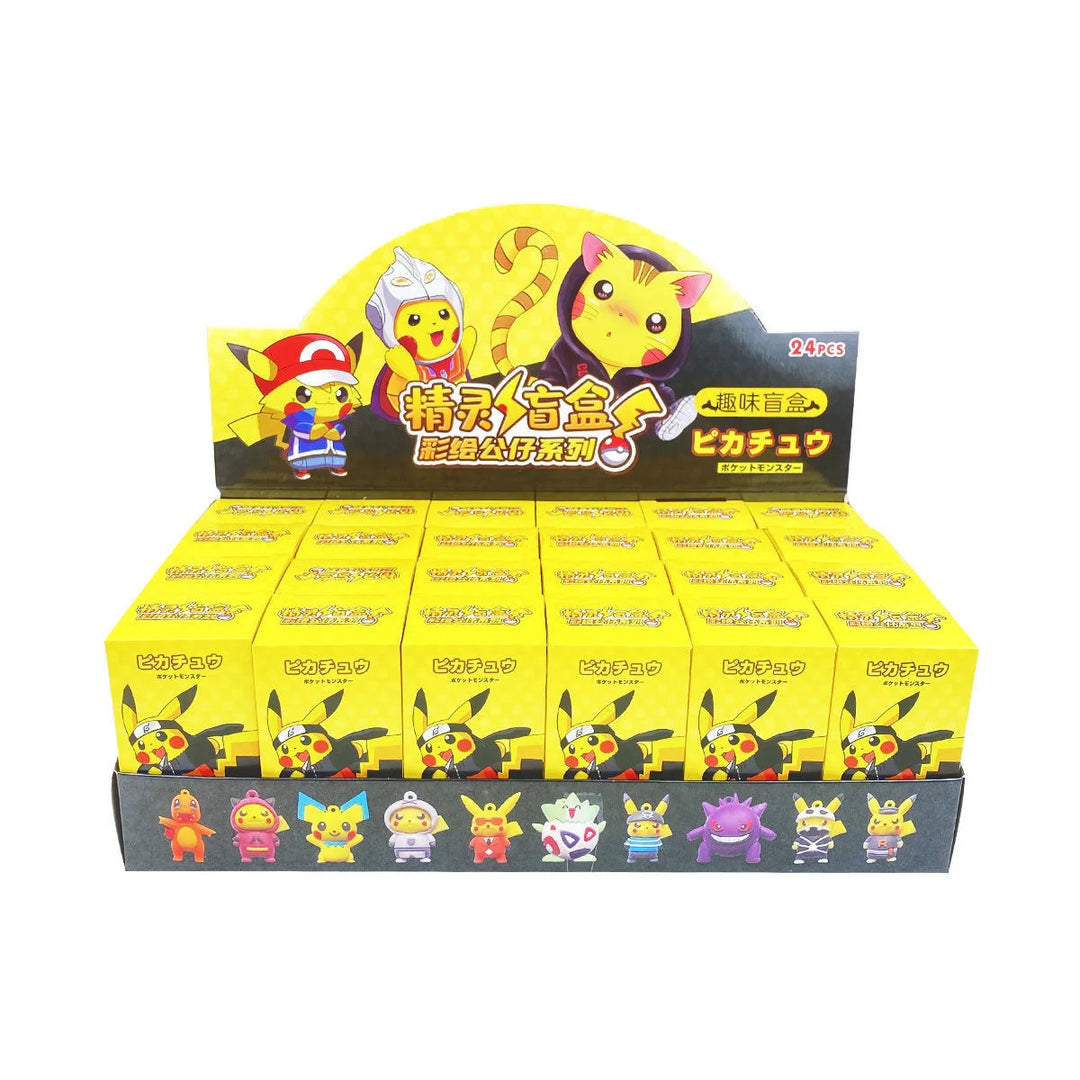 24 Pcs Set Pokemon Random Box Action Figure Cute Different Styles Pikachu Doll Keychain Anime Cartoon Ornaments Model Gifts